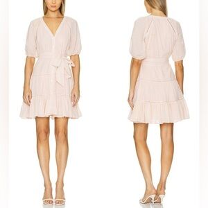 NWOT Veronica Beard Dewey fit and flare Cotton mini Dress in Pink Haze sz 2